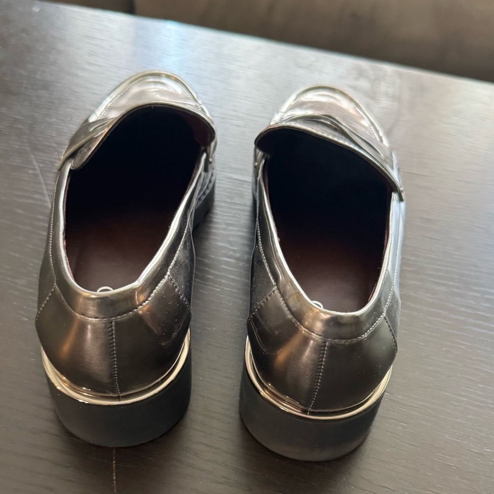 Franco Sarto Metallic Silver Loafers - Picture 3 of 3